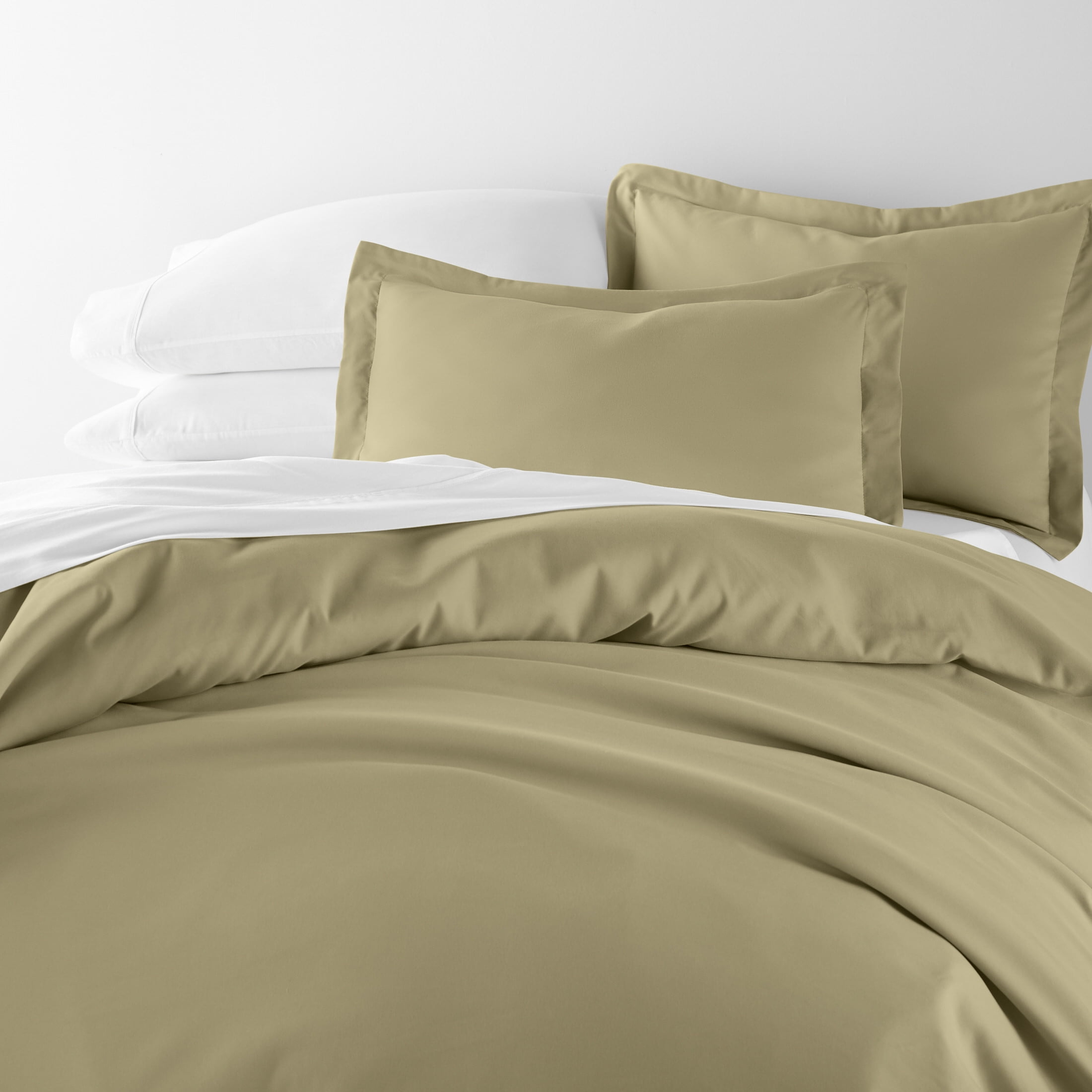 Noble Linens 3-Piece Sage Duvet Cover Set, Full/Queen