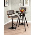 Lombardi MidCentury Modern Adjustable Barstool in Walnut with Grey