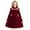 Wine, variant on Girls Christmas Dresses Velvet Long Sleeve Mock Turtleneck Ruffle Velour Party Evening Dresses