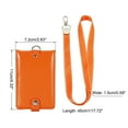 thumbnail image 3 of Uxcell Folded PU Leather ID Badge Holder with Lanyard with 1 Clear Window 4 Card Slot Orange, 3 of 6