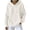 White, variant on Womens Waffle Knit Hoodie Sweatshirt V Neck Oversized Slouchy Long Sleeve Pullover with Drawstring Kangaroo Pocket Soft Stretch Casual Lounge Wear, Khaki, XL