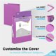 thumbnail image 5 of Carpeta de 3 anillas de 0,5 pulgadas, cubierta transparente de color morado con 2 bolsillos interiores, suministros escolares de colores, carpetas para oficina y hogar, de Enday, 5 of 5