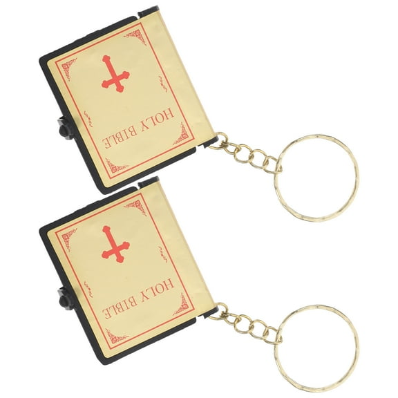 HEMOTON 2pcs Bible Keychain Mini Bible Book Pendant Keychain Mini Pendants Key Holder