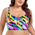 thumbnail image 5 of Ocean Blues Women's Plus Size Ruched Back Tie bikini top Bikini Top Swimsuit Bathing Suits, 5 of 7