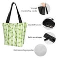 thumbnail image 5 of Uemuo Bamboo Stems And Leaves Print Tote Bags for Women,Large Capacity Corduroy Bag,Reusable Grocery Shoulder Bag,Beach Tote with Zipper Closure, Daily Essentials, 5 of 7