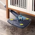 thumbnail image 5 of 1Set, Triangle 360° Rotating Cleaning Mop with Long Handle - Hands-Free Wash, Dual-Use for Wet And Dry Floors, Walls, Ceilings, Glass - Stainless Steel/P,Triangle mop set with long handle + mop cloth, 5 of 10