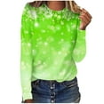 thumbnail image 2 of Aujourd'hui Réduction! Aqestyerly Haut de Noël pour Femmes Liquidation Mode T-Shirt Décontracté à Manches Longues Col Rond Imprimé Blouse Tops, 2 of 5
