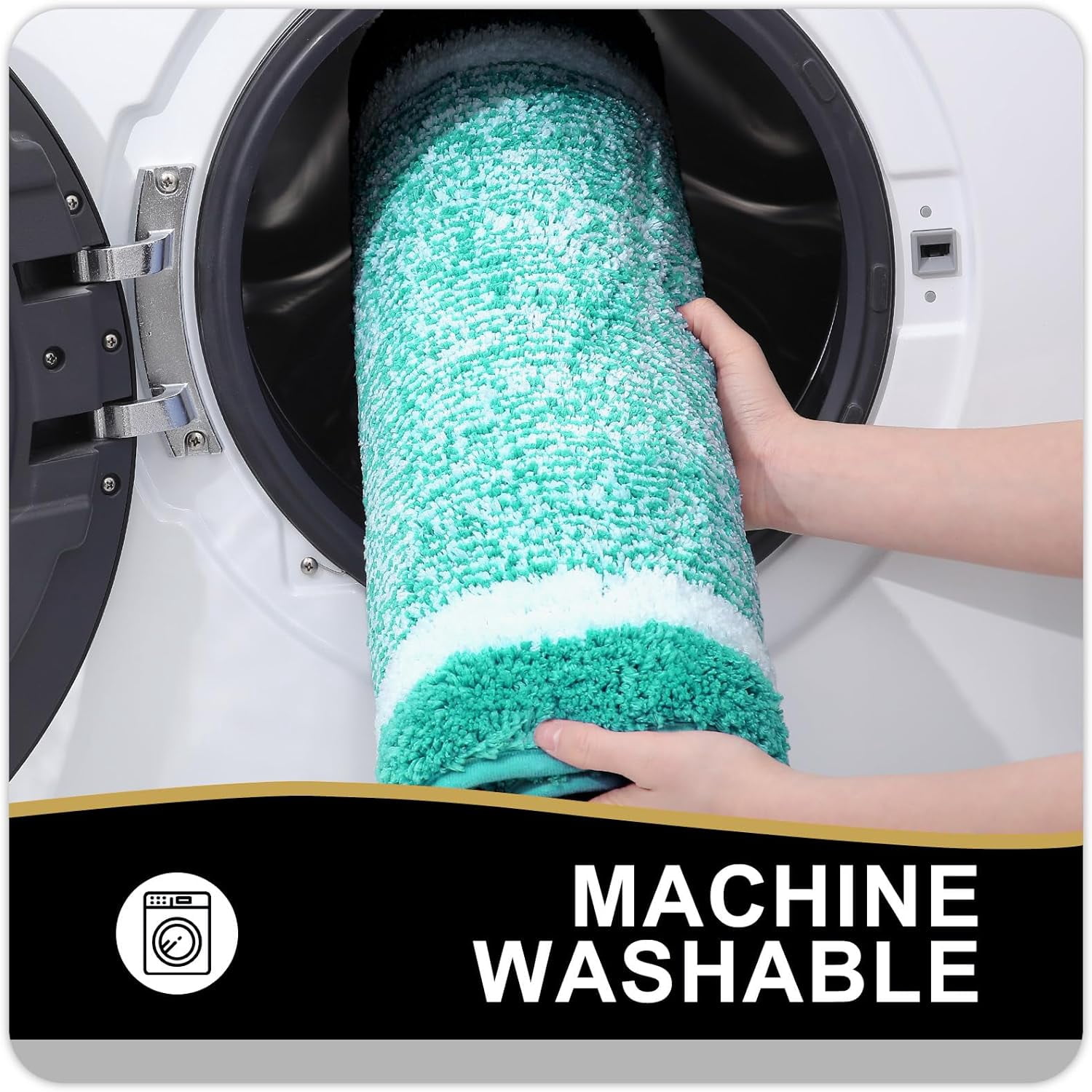 Ht Viik Bathroom Rugs 24x16, Extra Soft and Absorbent Microfiber Bath Mat, Non-Slip, Machine Washable, Quick Dry Shaggy Bath Carpet, Suitable for Bathroom Floor, Tub, Shower (Small, Green)