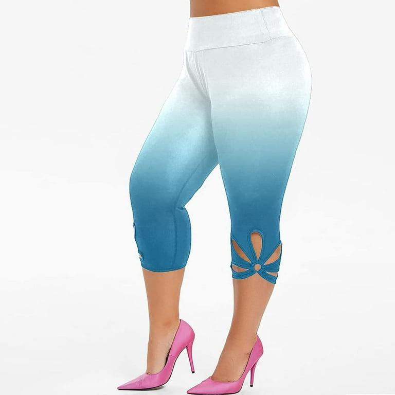 qILAKOG Sale Plus Size Yoga Pants for Women High Waisted Capri Leggings for  Women Workout Leggings for Women Yoga Capris Tummy Control Workout Running