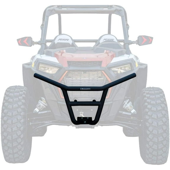 SuperATV Low Profile Front Bumper for Polaris RZR XP 1000/XP 4 1000, Wrinkle Black- Heavy Duty Steel Tube- UV-Resistant Powder Coat, Sleek Low Profile Design Protects Front End, See Fitment, USA Made