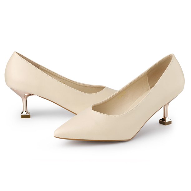 Zapatos De Tacón De Aguja Con Punta Estrecha Para Mujer Beige 40
