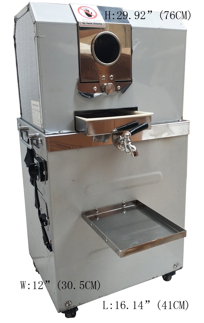 EQCOTWEA 4 Rollers Electric Sugarcane Juicer Juice Press Machine Stainless Steel