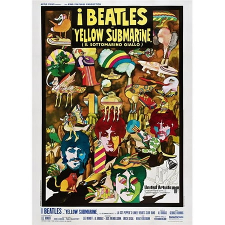 Everett Collection Yellow Submarine - The Beatles Aka Il Sottomarino Giallo  - I Beatles Italian Poster Bottom From Left - Ringo Starr Paul Mccartney  John Lennon George Harrison 1968 Movie Poster | Walmart Canada