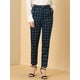 thumbnail image 4 of INSPIRE CHIC Pantalones A Cuadros De Tartán Vintage Para Mujer Pantalones Largos Rectos De Cintura Elástica Azul oscuro M, 4 of 6