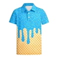 thumbnail image 1 of MIASHUI Chemise Classique à Col Boutonné pour Garçons, Tenue Décontractée d'Été avec Design Imprimé Glace Raffiné Multicolore, 11-12 Ans, 1 of 6