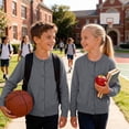 thumbnail image 6 of Crunowin Girls And Boys Cotton Cardigans Round Neck Lightweight Spring Fall School Style Everyday Casual Jackets Dark Gray Size 6-7 Years, 6 of 10