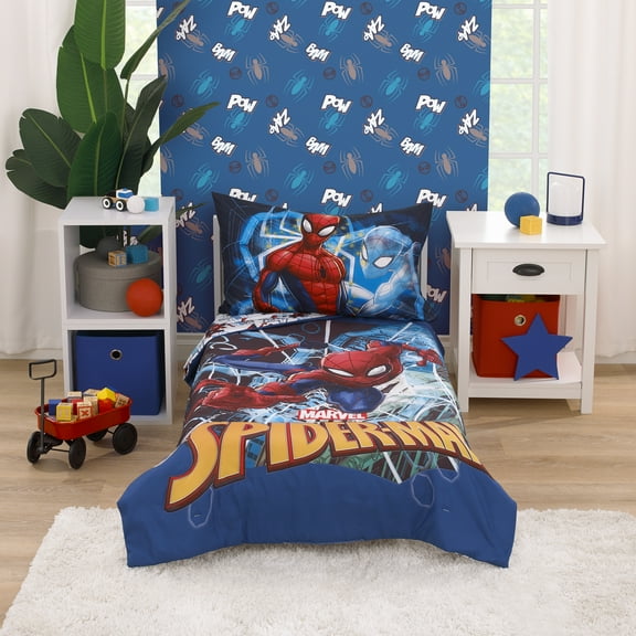 Marvel Spiderman to the Rescue 4 Piece Toddler Bed Set