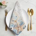 thumbnail image 2 of Blue Beige Coastal Cloth Napkins, Beach Starfish Summer Eucalyptus Vintage Washable and Reusable Dinner Napkins Set of 6, Table Napkin for Kitchen Party Birthday Wedding Hotel Housewarming 20"x20", 2 of 9