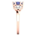 thumbnail image 3 of Three-Stone Engagement Ring for Women - 1.72ct Simulated Tanzanite in 14K Rose Gold Promise Ring, 3 of 6