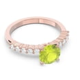 thumbnail image 3 of 2.25 Ct Round Shape Natural Diamond & Peridot Gemstone Sparkle Wedding Ring for Women Solid 14K Rose Gold Size 3.5 by Diamond-Capitals, 3 of 7