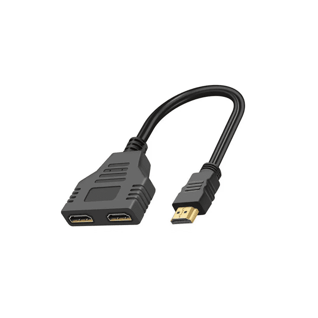 Adaptador 1080p Macho A 2 Hembra Splitter Doble Salida NEGRO