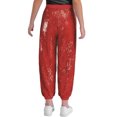 thumbnail image 2 of inlzdz Kids Girls Sequin Hip Hop Jazz Street Disco Dance Pants Performance Bloomers Sweatpants Party Harem Trousers Red 150, 2 of 7