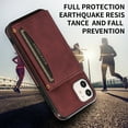 thumbnail image 5 of ELEHOLD Leather Wallet Case for iPhone 13 Case, iPhone 13 Wallet Case with PU Leather Card Pockets Back Flip Cover,Winered, 5 of 5