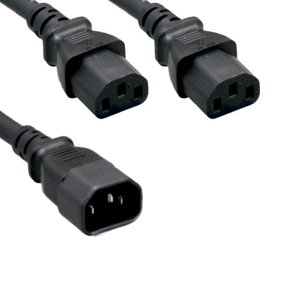 Power Cord Black 16/3 IEC 1 ft 