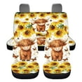 thumbnail image 2 of Pzuqiu Cute Highland Cow Car Seat Covers, 4 Pcs Car Front Seats and Rear Bench Cove, Universal Elastic Vehicle Seats Cushion Automotive Interior Protection Accessories, 2 of 7
