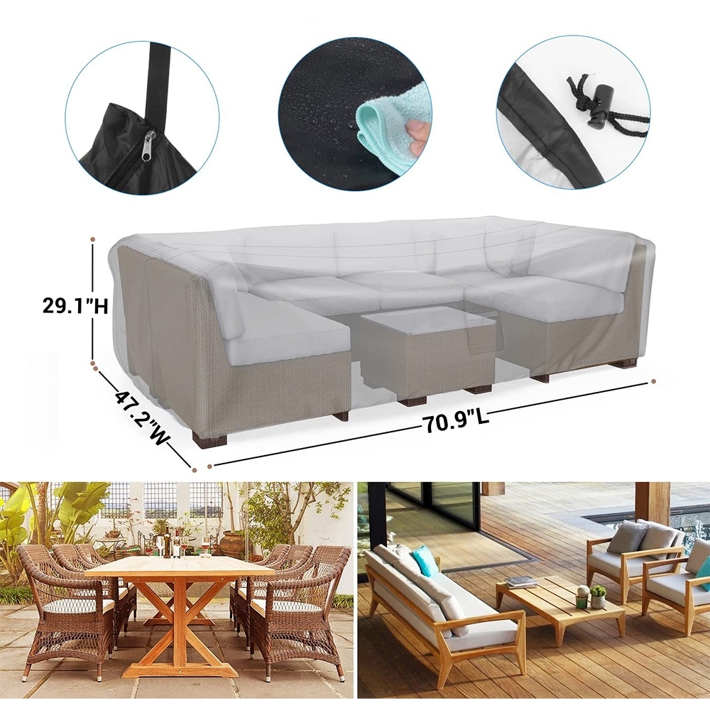 Outdoor Furniture Covers, Fangsheng Waterproof Patio Table and Chair Covers, 71” L x 47” W x 29” H
