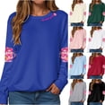 thumbnail image 5 of Godom Sweatshirt for Women Pink Ribbon Sweatshirts Long Sleeve Hoodies Pullover Tops, 5 of 7