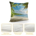 thumbnail image 4 of Chilfamy Short Plush Pillowcase 1 Piece Zipper Closure Sea Beach Coconut Tree White, 4 of 5
