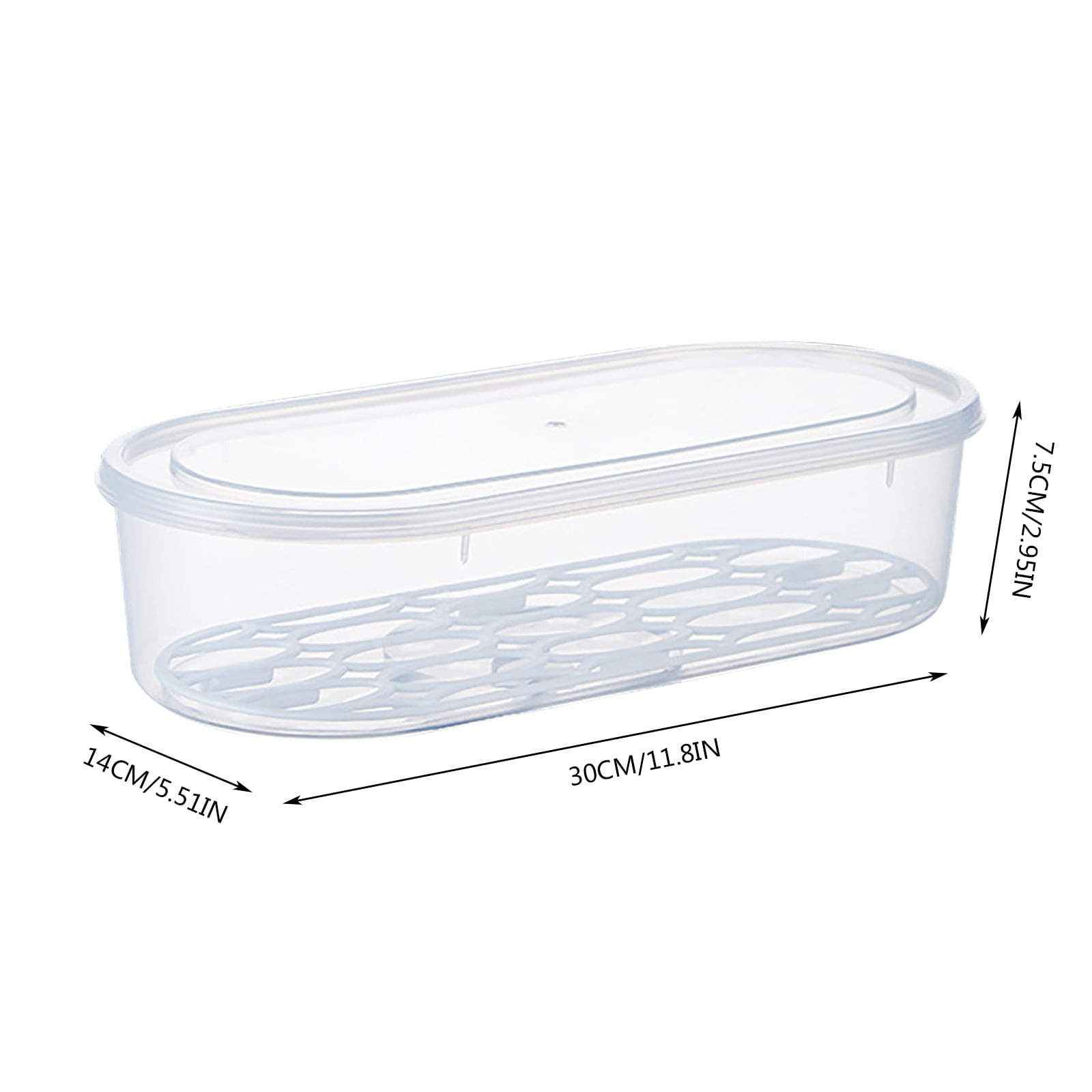 Egooesam Food Storage Containers,Crisper,Kitchen Draining Large Medium and Small Fresh Keeping Box Rectangular Refrigerator Refrigerated Storage Box Vegetable Seafood Classification Storage Box