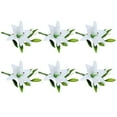 thumbnail image 1 of Bearachild 6 piezas de flores artificiales de lirio, reutilizables, de larga duración, lavables, decorativas, para dormitorio, sala de estar, decoración Flores artificiales Blanco Bearachild HA084319-03, 1 of 6