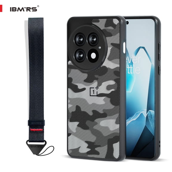 (Comes with wrist strap)IBMRS for OnePlus 13 Case,(Not Yellowing)(Military Drop Protection) Protective Shockproof Phone Case, Clear camo