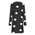 thumbnail image 5 of SMihono Fashion Womens Casual Long Sleeve Dress Fashion Dot Print Side Split Comfy Midi Dress Dressy Crewneck Spring Tunic Dress Tops Black 12, 5 of 7