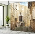thumbnail image 5 of Ambesonne Vintage Shower Curtain, Narrow Cobble Street, 69"Wx70"L, Cream, 5 of 5
