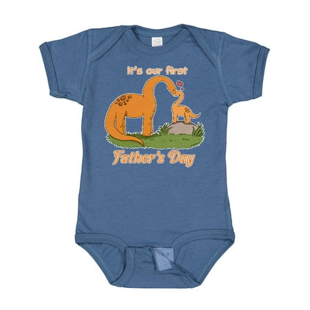 

Inktastic It s Our 1st Father s Day Brontosaurus Family Gift Baby Boy or Baby Girl Bodysuit