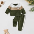 thumbnail image 2 of TOWED22 Toddler Baby Boy Sweatshirt Outfit Dinosaur Print Long Sleeve Shirt Jogger Pants Fall Outfits Winter Clothes Set Size:18-24 M,Color:Green, 2 of 7