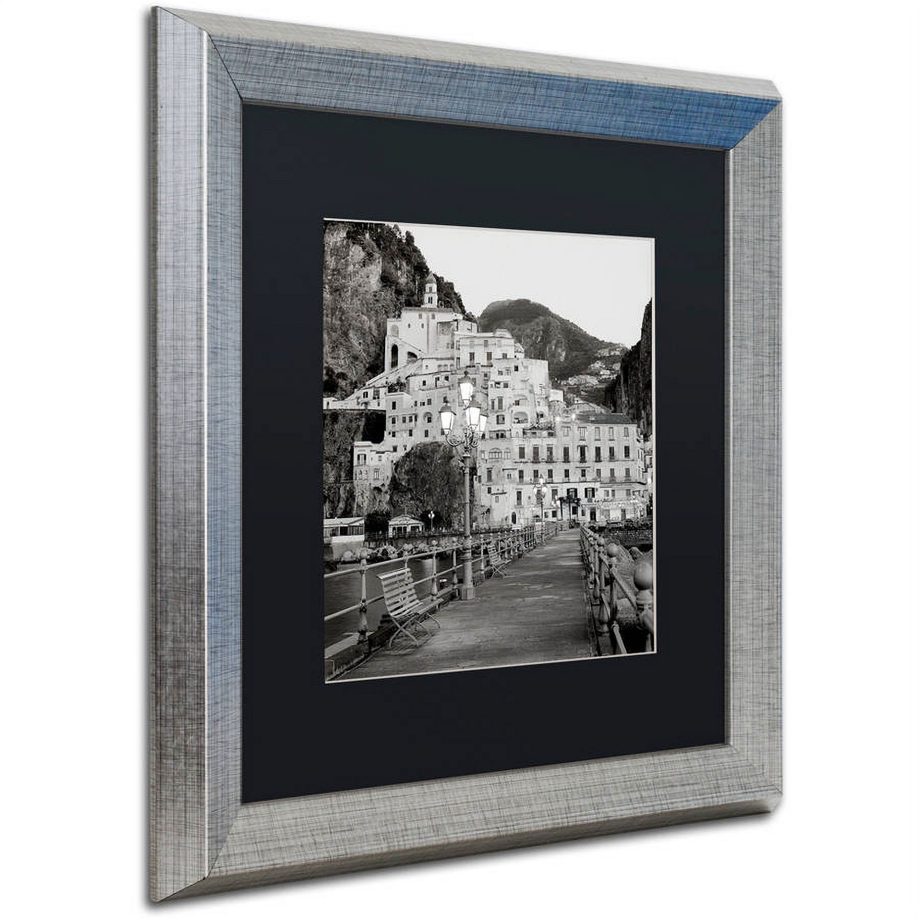 Trademark Fine Art "Amalfi Pier I" Canvas Art by Alan Blaustein, Black Matte, Silver Frame