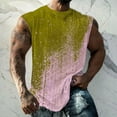 thumbnail image 2 of UVEASISHA Summer Tank Tops for Men Vintage Tie Dye Printed Sleeveless T-Shirts Big and Tall Casual Crew Neck Workout Shirts Bodybuilding Muscle Tanks Yellow 4XL, 2 of 6