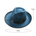 thumbnail image 3 of Washranp Woolen Hat,Wide Brim Solid Color Panama Hat Boater Summer Beach Sun Hat for Unisex, 3 of 6