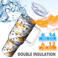 thumbnail image 1 of Spooky Halloween 40oz Tumbler - Pumpkin Pattern w/Handle, Huge Insulated Cup, Last Minute Gift! Keeps Drinks Cold 26Hrs, 1 of 4