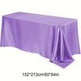 thumbnail image 3 of DAMAI Rectangle Purple Satin Tablecloth,102 x 58 Inch Overlay Satin Table Cover Rectangle Bright Silk Tablecloth Smooth Fabric Table Decoration,Bright Smooth Silk Table Cover for Wedding Party Events, 3 of 6