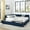 Dark Blue + Velvet + Foam, variant on Queen Size Storage Upholstered Tufted Bed Frame, Sofa Bed Frame with Comfortable Backrest and Armrests, Queen Size Bed for Bedroom, Living Room,Velvet, BROWN(85.5''*64.5''*29.5'')