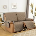 thumbnail image 3 of TOPCHANCES Recliner Sofa Cover, One-piece Reclining Couch Slipcover for Regular Armchair, Waterproof Furniture Protector for Pets Kids, Tan, 3 of 9