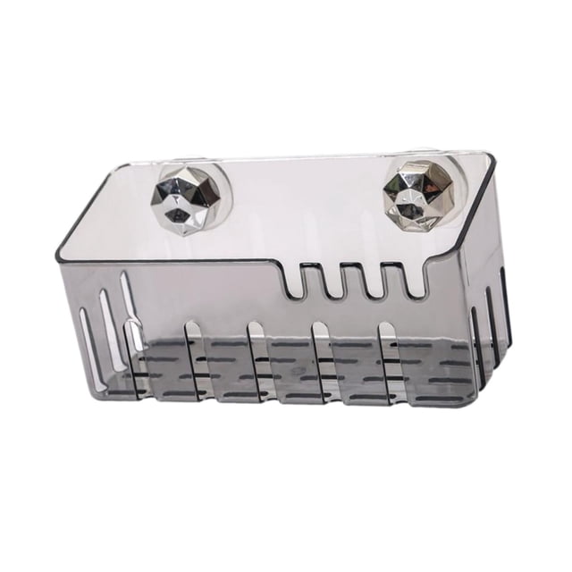 Soporte para esponja con ventosa para fregadero de cocina, elegante y fácil de instalar, para montaje en pared. Gris transparente