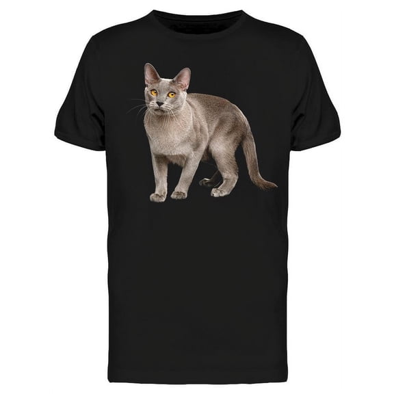 Cute Cat Standing In His Legs T-Shirt Men -Image by Shutterstock Men T-Shirt, Male Large
