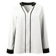 thumbnail image 5 of Landzoo One Fashion Contrast Collar Shirt Blouse Long Sleeve For Business Casual Wear And Style Outfits Beautiful Cozy Women's Tops, 5 of 5