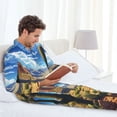 thumbnail image 6 of Naloa Western Desert Cactus Men’s Pajamas Set - Long Sleeve Button Down Sleep Shirt and Pajama Bottoms Sleepwear Set-Large, 6 of 7
